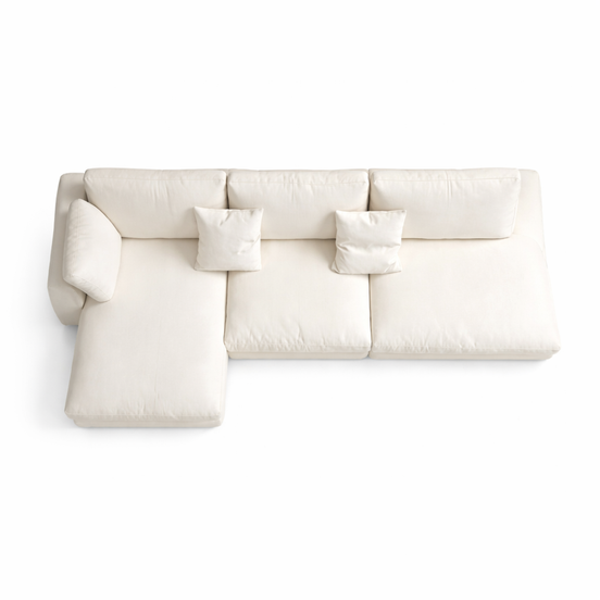 Modern Cream L-Shaped Modular Sectional Sofa
