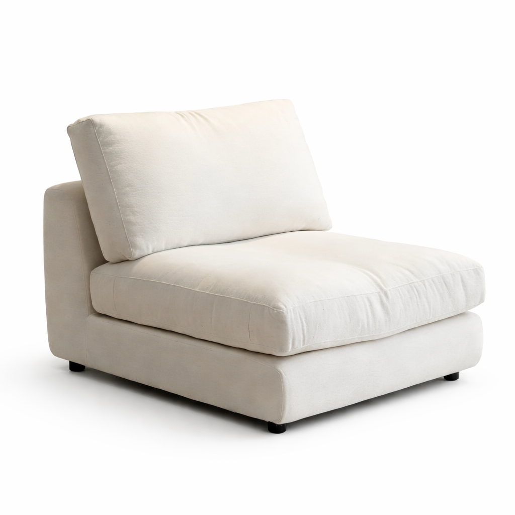 Modern Cream L-Shaped Modular Sectional Sofa