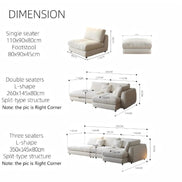 Modern Cream L-Shaped Modular Sectional Sofa